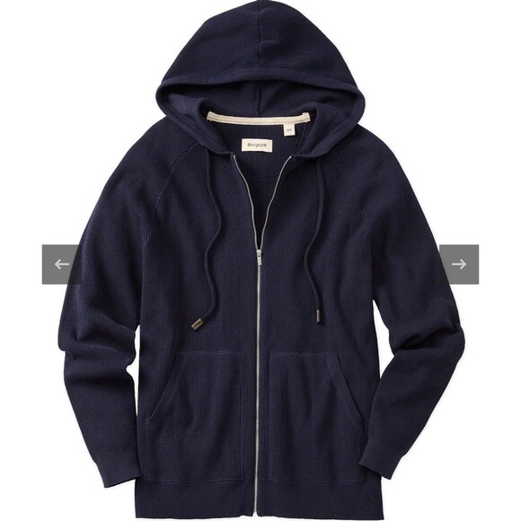 Borgo28 Raglan Sleeve Zip-Front Hoodie Size XXL Navy Blue - Picture 5 of 6